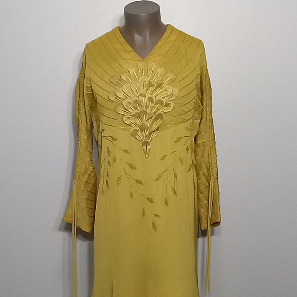 Outstanding 1pc Gold dress w/embroidery by JSong